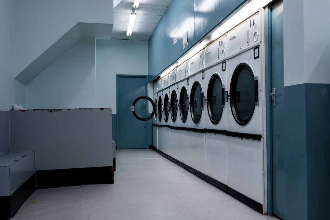 Front load washing machine and dryer in laundry room