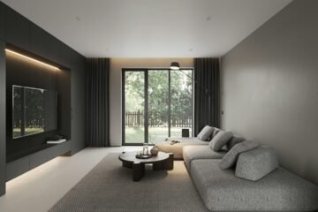 Modern flat screen TV in a living room