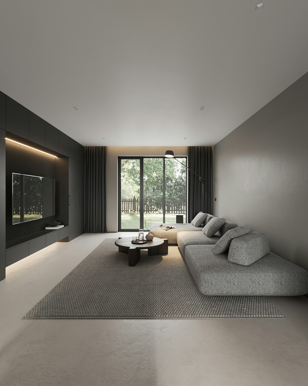 Modern flat screen TV in a living room