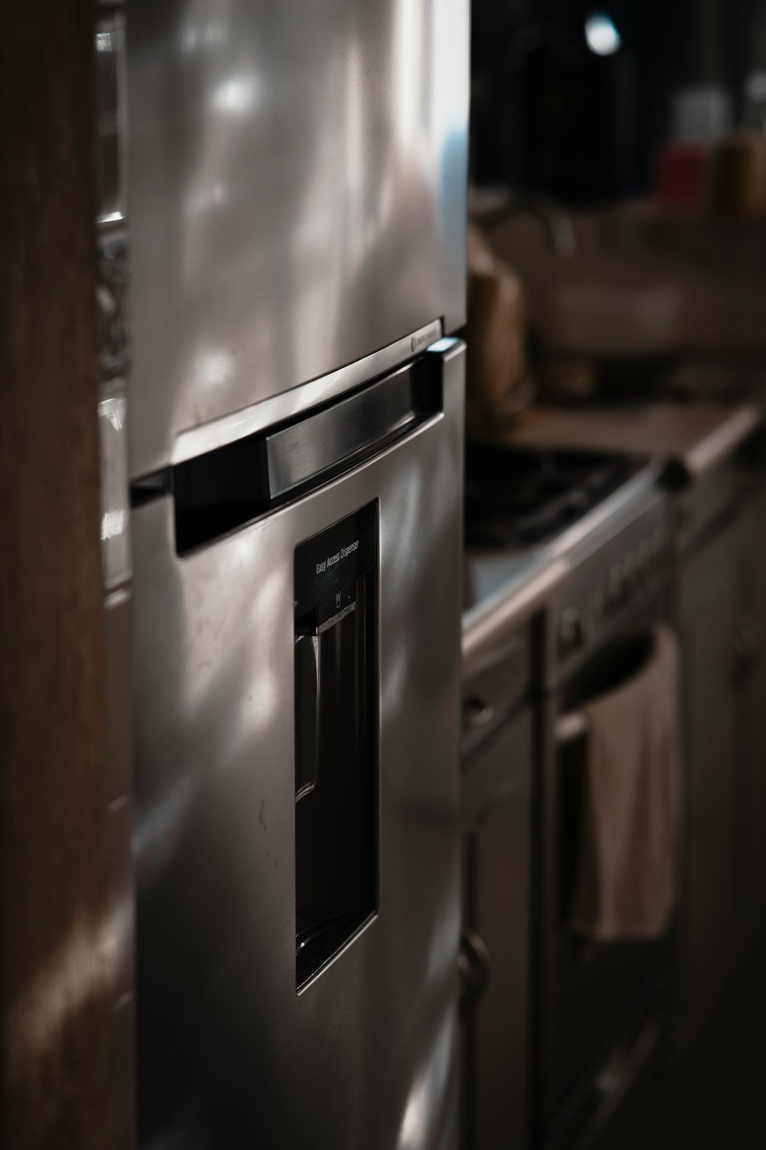 Stainless steel refrigerator in a modern kitchen